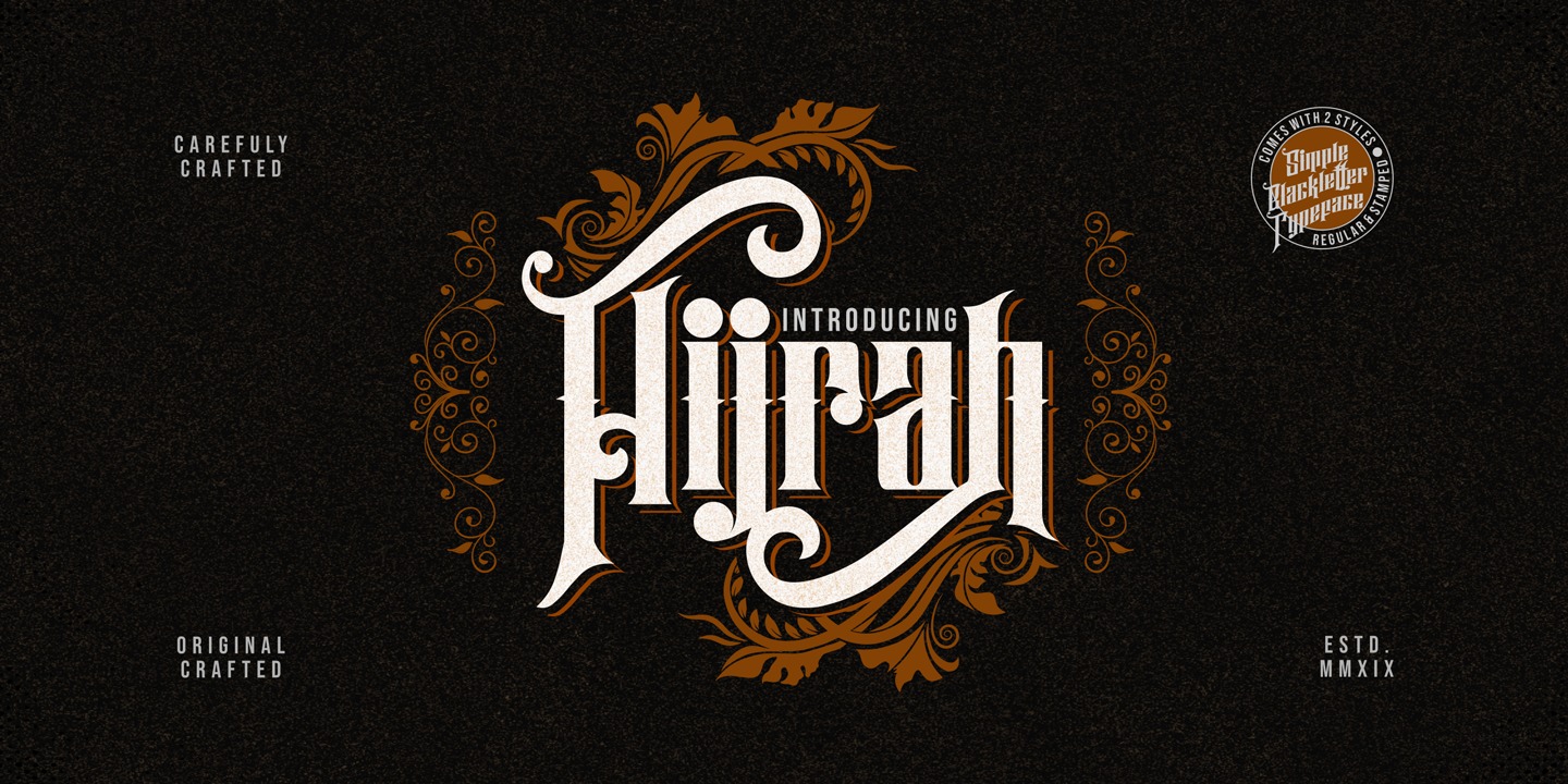 Hijrah Stamped Font preview